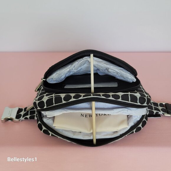 KATE SPADE Belt Bag Noel Jacquarded Printed Fabric Bag- Black Multi ⭐ - Picture 13 of 16